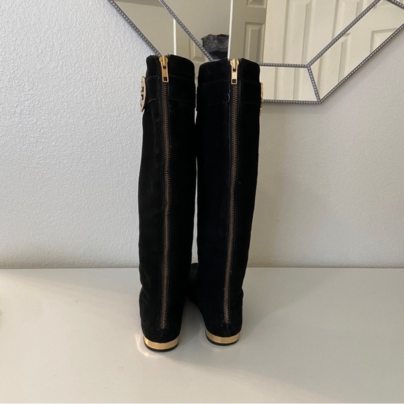 Tory Burch Black Suede Knee-High Boots - Picture 7 of 8